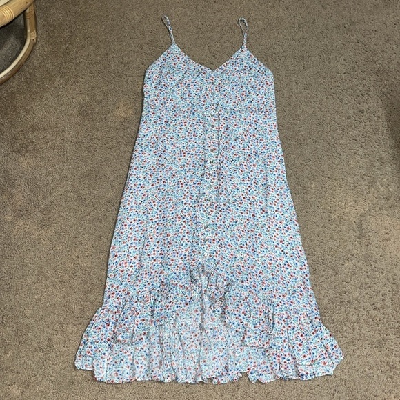 Rails Frida Midi Ruffle High Low Dress Wild Daisies Floral Small - Picture 3 of 10